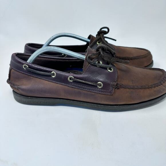 SPERRY TOP SIDER - 0195412 Two-Tone Brown Tan Leather Boat Shoes, Mens 11 M - Picture 7 of 15
